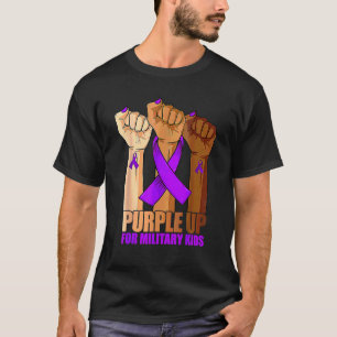 T-shirt Purple Up For Military Kids Lever La Main Hommes F