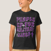 T-shirt Purple Up for Military Kids : Show Support and Pri (Devant)