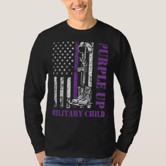 T-shirt Purple Up Militaires Enfants Mois De Militaires
