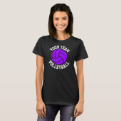 T-shirt Purple Volleyball Custom Nom de l’équipe Black T p (Devant entier)