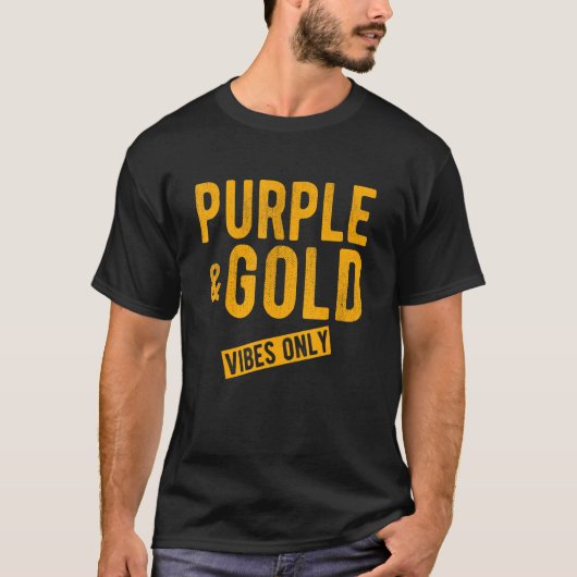 T-shirt Purplegold Distressed Citation High School Footbal (Devant)