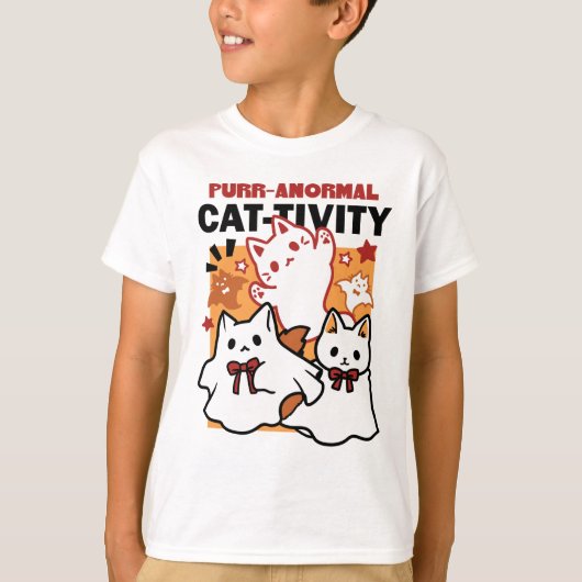 T-shirt Purr-anormal Cat Cat mignonne Halloween Conception (Devant)