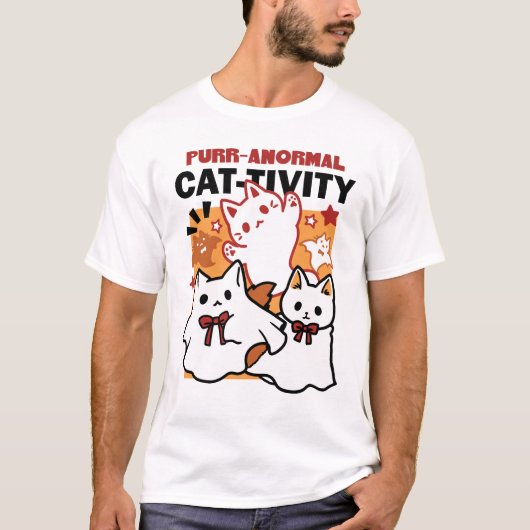 T-shirt Purr-anormal Cat Cat mignonne Halloween Conception (Devant)
