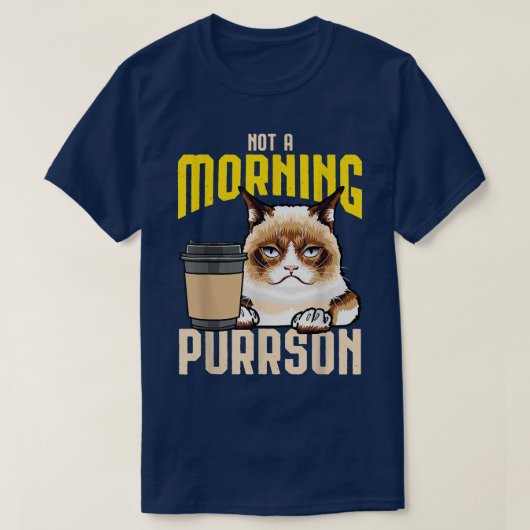 T-shirt Purr De Café Drôle Pas Un Matin Purson Caffei (Design devant)