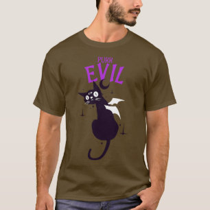 T-shirt Purr Evil Demon Chat Halloween Goth Gothique Dark