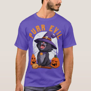 T-shirt Purr Evil Halloween rire Chat noir sorcier Casquet