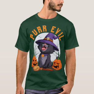 T-shirt Purr Evil Halloween rire Chat noir sorcier Casquet