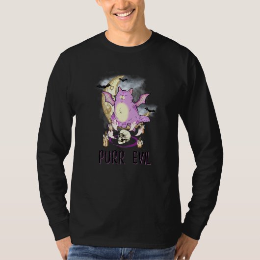 T-shirt Purr Evil  Let's Summon Demons Pastel Goth Occult  (Devant)