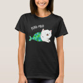 T-shirt Purr-maid Funny Kitty Chat Mermaid Pun Dark BG (Devant)