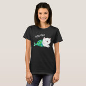 T-shirt Purr-maid Funny Kitty Chat Mermaid Pun Dark BG (Devant entier)