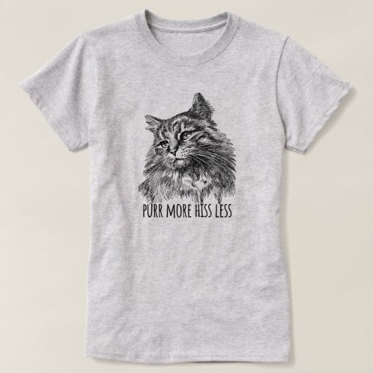 T-shirt Purr More Hiss Less Pretty Kitty (Design devant)