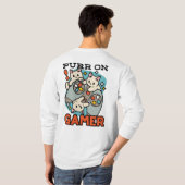 T-shirt Purr On Gamer - Conception De Jeu De Chat Cute (Dos entier)