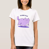 T-shirt Purr-ple Funny Fat Kitty Chat Pun (Devant)