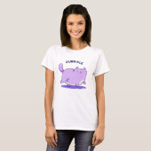 T-shirt Purr-ple Funny Fat Kitty Chat Pun (Devant entier)