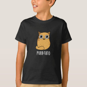 T-shirt Purr-tato Funny Chat Pun de pomme de terre Dark BG