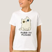 T-shirt Purr ty S'Il Vous Plaît Funny Kitty Chat Pun (Devant)