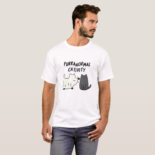 T-shirt Purranoral Cativité Funny Halloween Cat Pun (Devant entier)