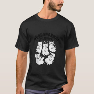 T-shirt Purranormal Cativité Cute Cat Ghosts Cartogramme H