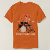 T-shirt Purrcussion Funny Chat Drummer Sur Drum Set Percus (Design devant)