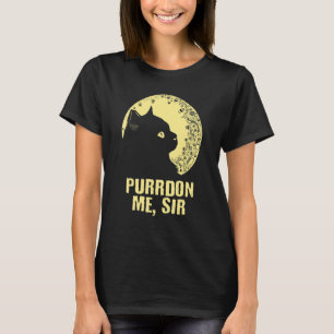 T-shirt Purrdon Me Sir Cat Kitten Humour Coworker Boss
