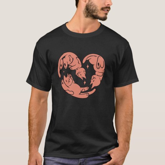 T-shirt Purrfect Balance (Cute Cat Circle Illustration) (Devant)