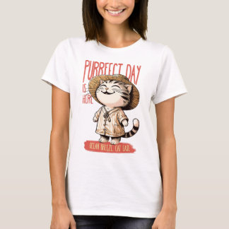 T-shirt Purrfect Day Summer Bliss Tee - Cat Comfort Ocean