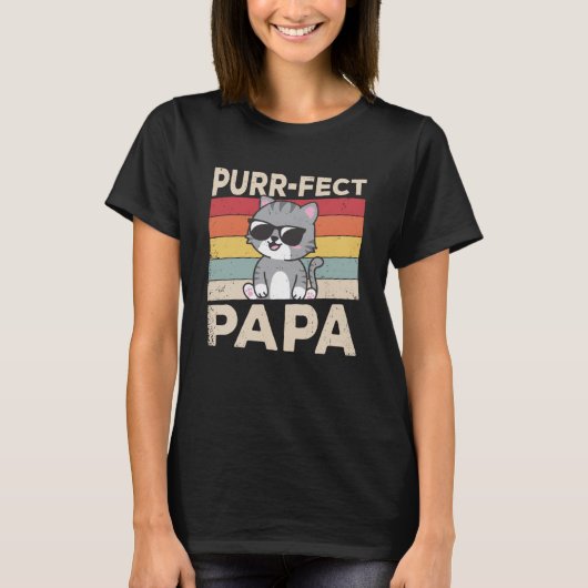T-shirt Purrfect Papa Chat Chats Propriétaire Animaux de c (Devant)