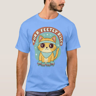 T-shirt Purrfectly Disco Cat Roller Skates Retro 70s frien
