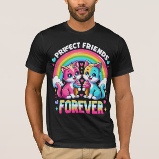 T-shirt Purrfffet Amis pour toujours mignon chat Rainbow