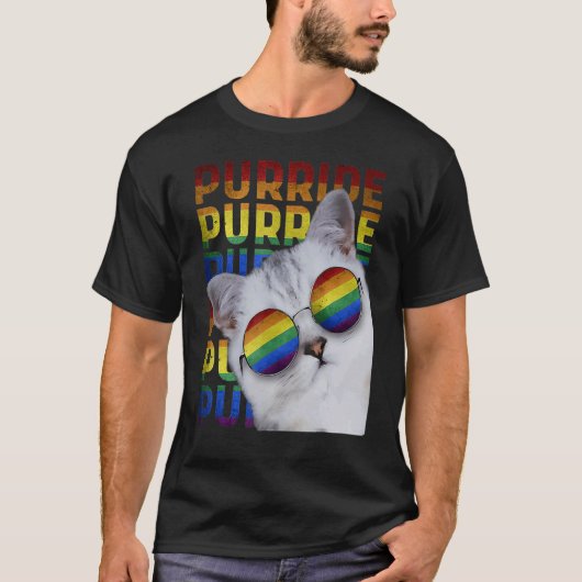 T-shirt Purride Chat Lgbt Gay pride Chat Kitty 1 (Devant)