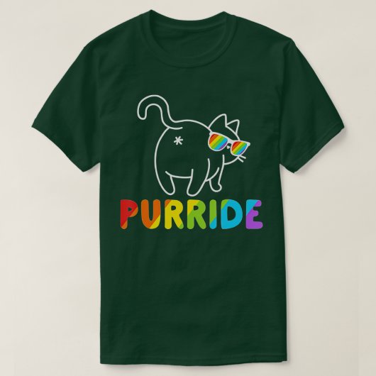 T-shirt Purride Funny Chat Gay LGB Pride Femmes Hommes (Design devant)