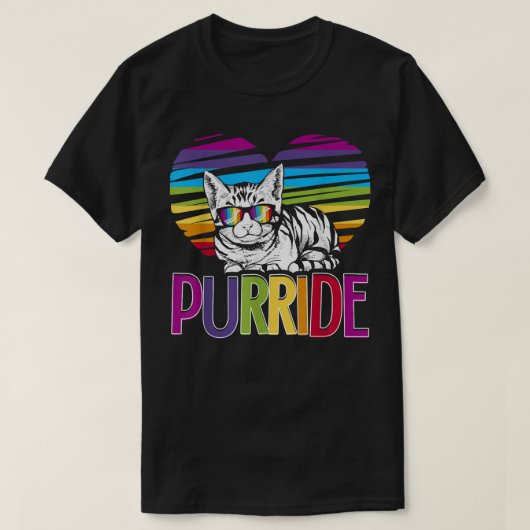 T-shirt Purride LGBT Gay pride Cat LGBTQ Pride Mois 2019 (Design devant)