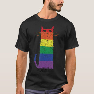 T-shirt Purride Shirt LGBT Drôle Gay pride Chat Saying Gra