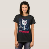 T-shirt Purrinator Scifi Cyborg Kitten (Devant entier)