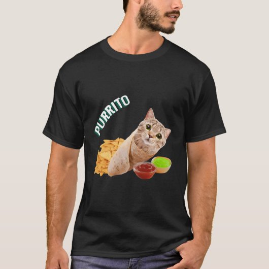 T-shirt Purrito Chat Dans Un Burrito (Devant)