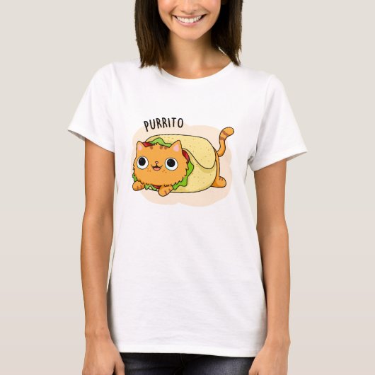 T-shirt Purrito Drôle Chat Burrito Pun (Devant)