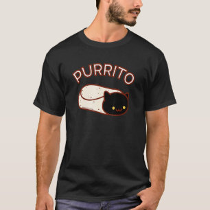 T-shirt Purrito Le Chat Burrito Noir