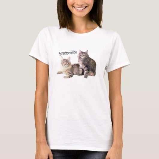 T-shirt PURRsonality de dames de chats (Devant)