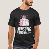 T-shirt Pursonalité géniale Chat Pun mignon Feline Maman P (Devant)