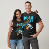 T-shirt Push It 90's Retro Neon Blue Hip hop Baby shower (Unisexe)