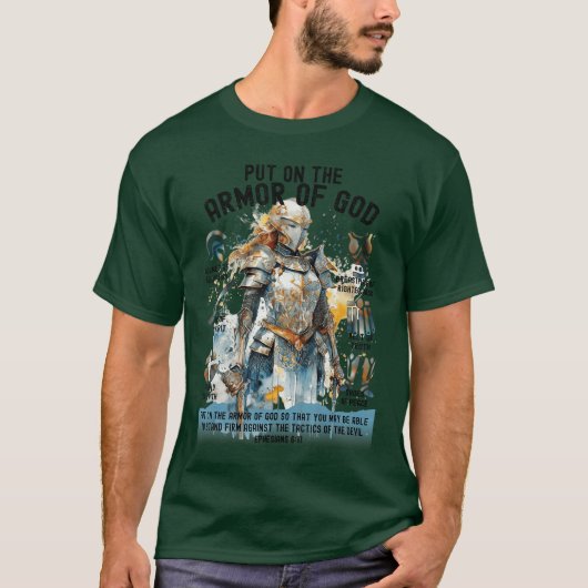 T-shirt Put onhe Full Armor of GodShield Ephesians 611 Chr (Devant)