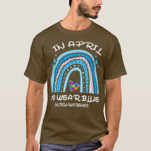 T-shirt Puzzle Arc En Avril Nous Portons Blue Autism Award