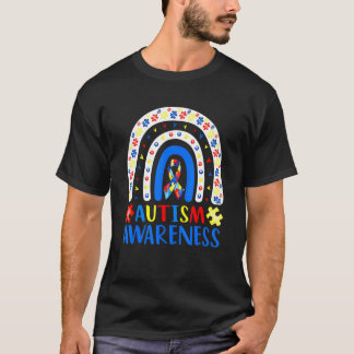 T-shirt Puzzle arc-en-ciel de sensibilisation à l'autisme