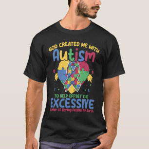 T-shirt Puzzle Autiste Dieu M'A Créé Avec Autisme Reconnai