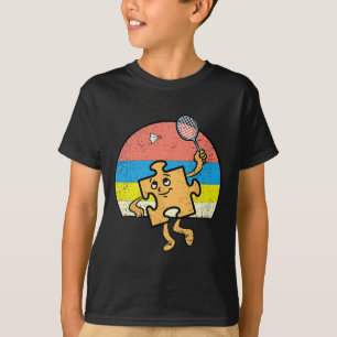 T-shirt Puzzle Badminton Joueur Sensibilisation sur l'auti