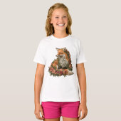 T-shirt Puzzle brodé Forest Fox (Devant entier)