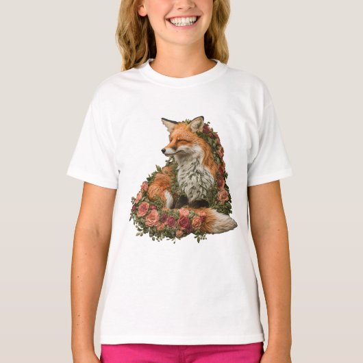 T-shirt Puzzle brodé Forest Fox (Devant)