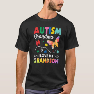 T-shirt Puzzle Butterfly Autism Grandma I Love My Grandson