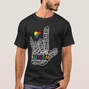 T-shirt Puzzle Coeur Asl Love Signer Langue Main Autisme A