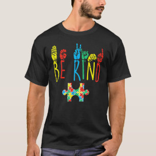 T-shirt Puzzle de langage gestuel de la main Soyez Gentil 